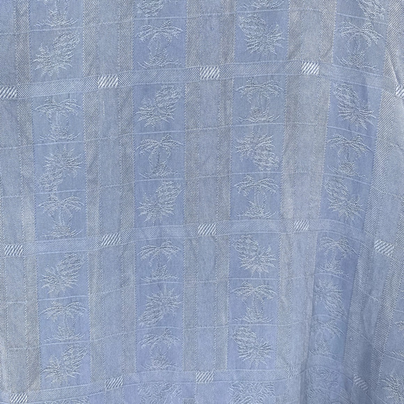 Folio New York Mens Silk Button Front Shirt Hawaiian Short Sleeve Blue Sz XL - Picture 10 of 12